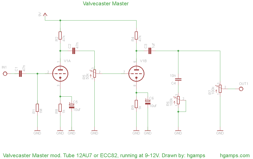 valvecaster master mod  circuit
