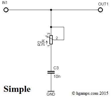 Simple tone regulating circuit.
