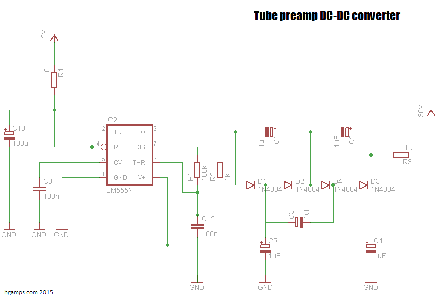 DC to DC converter schematic, used 555 ic.
