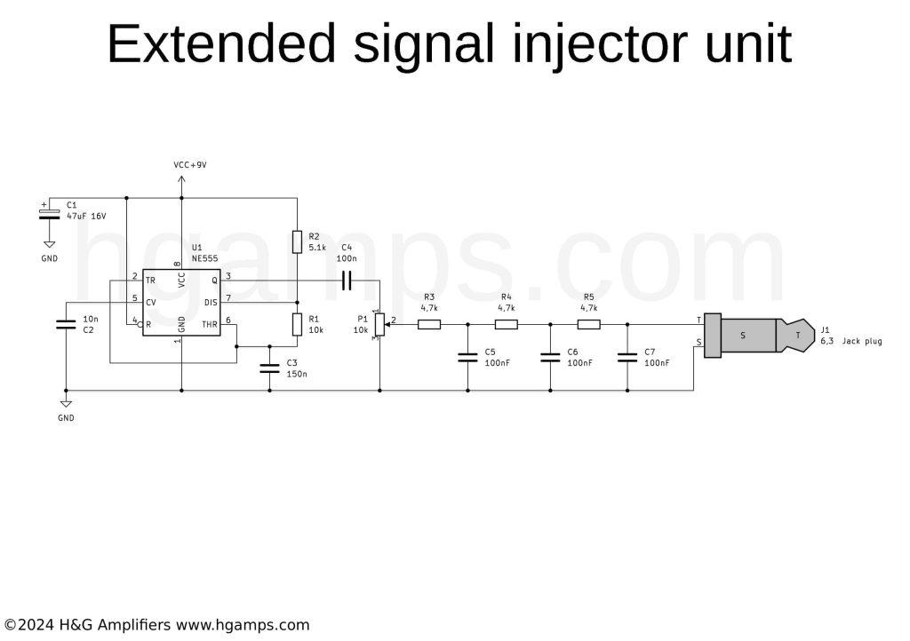extended signal injector unit 555 multivibrator circuit
